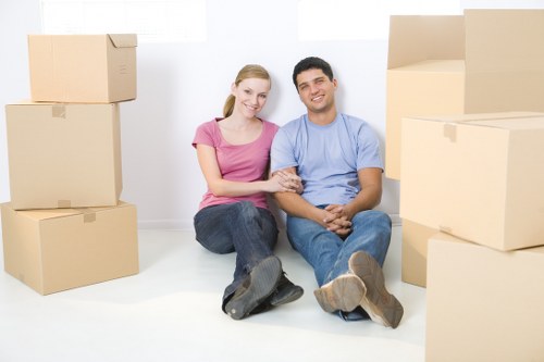 Removal van loading furniture for a Mortlake home or flat move