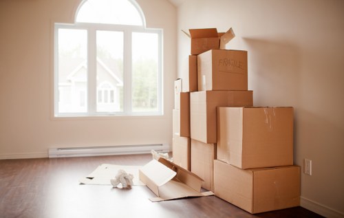 Local moving van operating in Mortlake residential area
