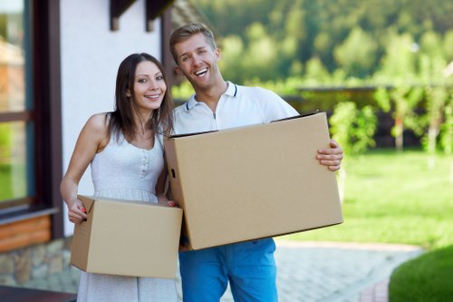 Packing and loading items for a commercial move in Mortlake
