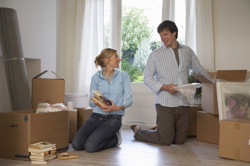 Commercial items being transported with a compact van service