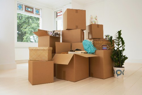 Local packing team working in a Mortlake residential street